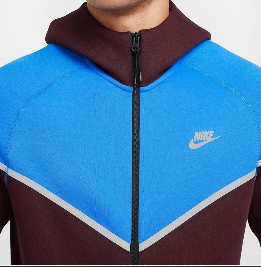 MENS SIZE S NIKE TECH FLEECE W BURGUNDY CRUSH PHOTO BLUE REFLECT HQ3746 652 NWT
