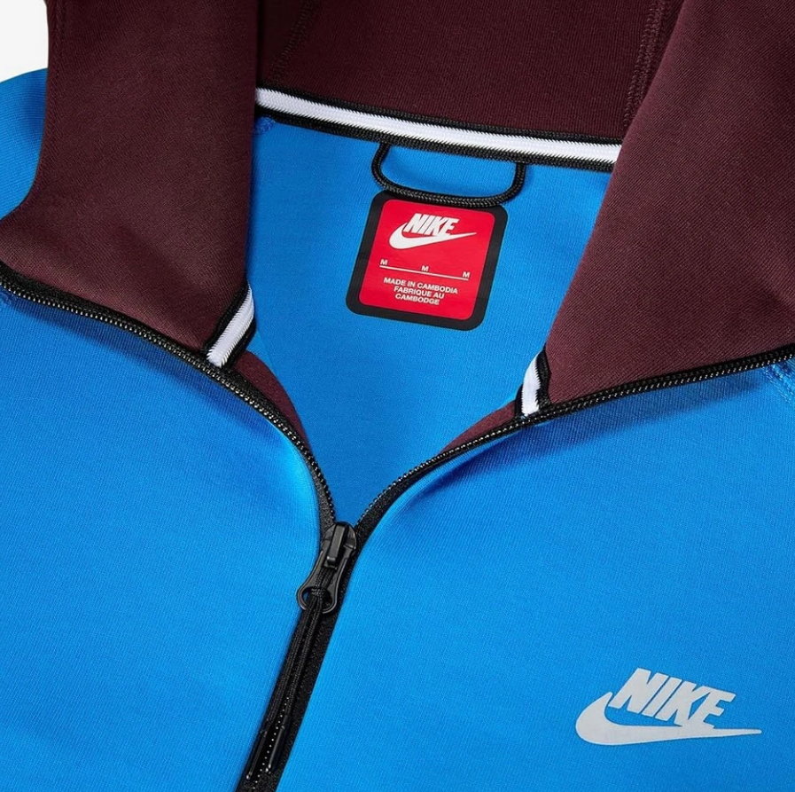 MENS SIZE S NIKE TECH FLEECE W BURGUNDY CRUSH PHOTO BLUE REFLECT HQ3746 652 NWT