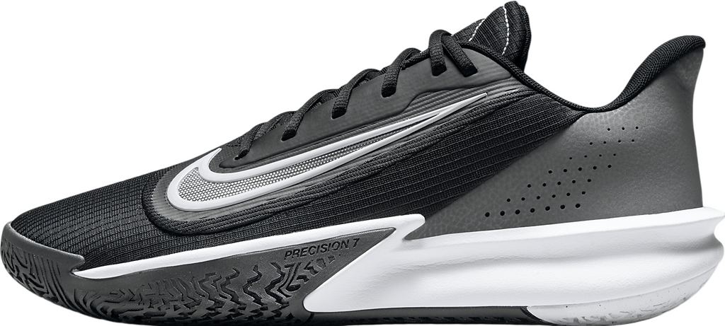 NIKE PRECISION VII 7 FN4322 BLACK/WHITE/GREY BASKETBALL SHOES SNEAKERS NIB MEN'S