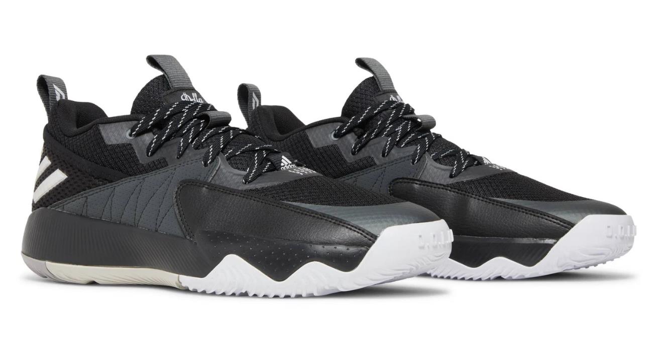 ADIDAS GY2439 DAME CERTIFIED BASKETBALL BLACK/WHITE/GRY SHOES SNEAKERS NIB ADULT