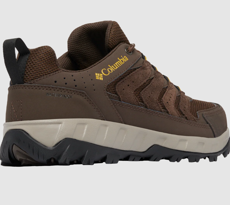 COLUMBIA 2101352-231 STRATA TRAIL LOW CORDOVAN/GOLDEN HIKING SHOES NIB MEN WIDE