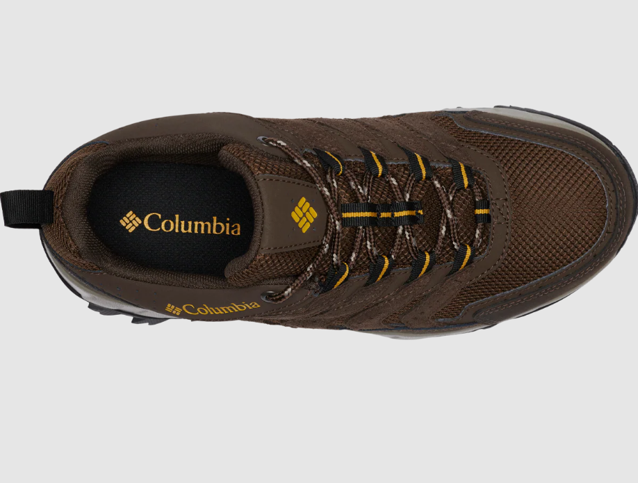COLUMBIA 2101352-231 STRATA TRAIL LOW CORDOVAN/GOLDEN HIKING SHOES NIB MEN WIDE