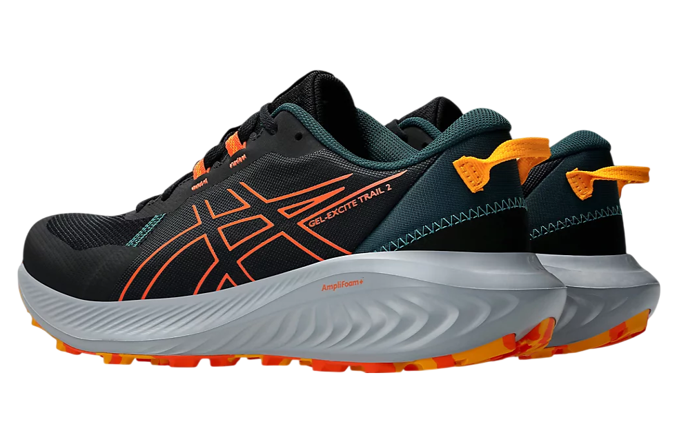 ASICS 1011B594 024 GEL EXCITE TRAIL 2 BLACK/ORANGE TRAIL SHOE SNEAKERS NIB MEN'S