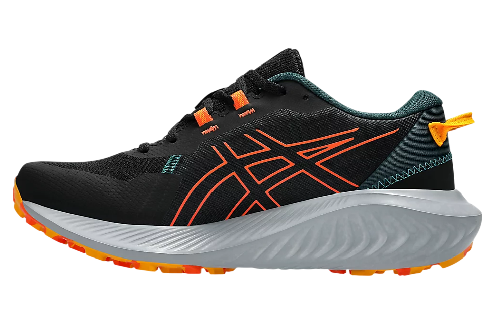 ASICS 1011B594 024 GEL EXCITE TRAIL 2 BLACK/ORANGE TRAIL SHOE SNEAKERS NIB MEN'S