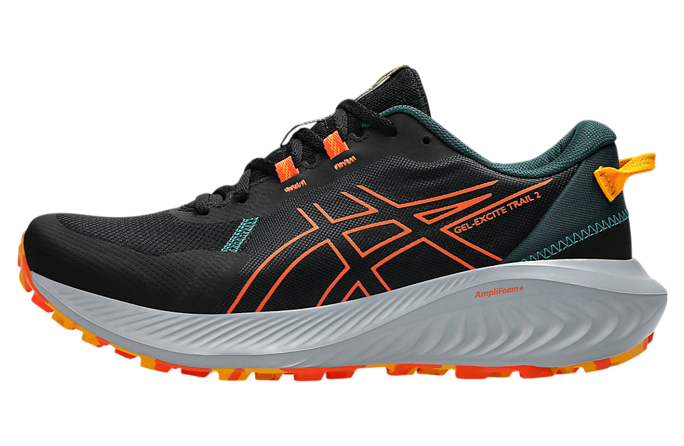 ASICS 1011B594 024 GEL EXCITE TRAIL 2 BLACK/ORANGE TRAIL SHOE SNEAKERS NIB MEN'S