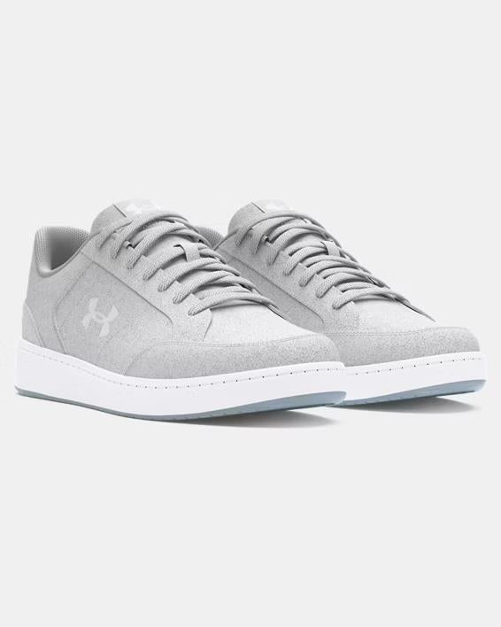 NIB MEN'S UNDER ARMOUR 3028632 100 UA OFFICAIL SUEDE GREY/W SNEAKERS