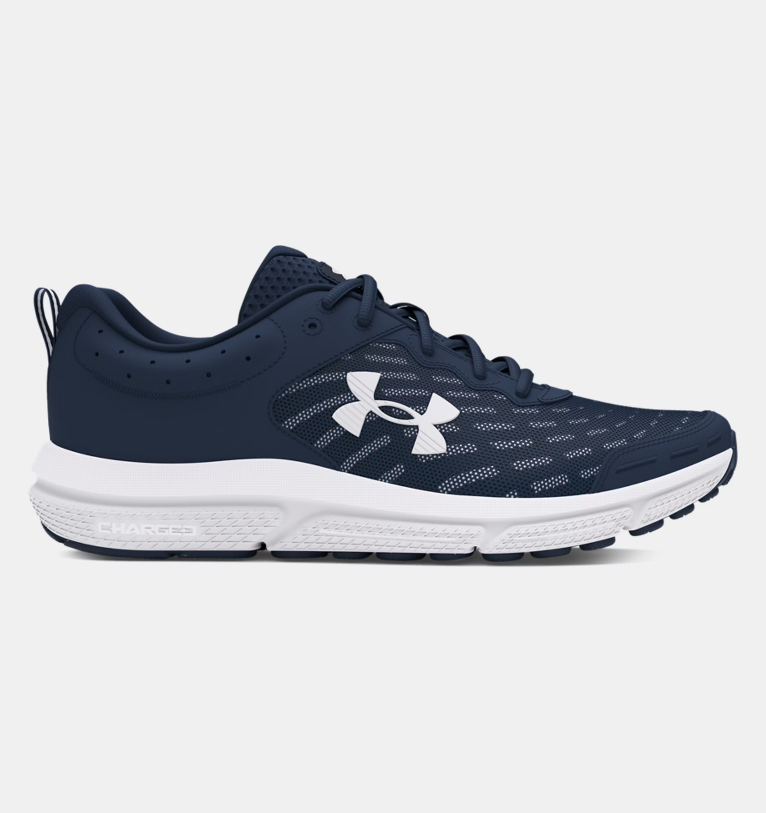 Under Armour 3026175 400 UA Charged Assert 10 NAVY/WHITE Shoe Sneakers NIB Men