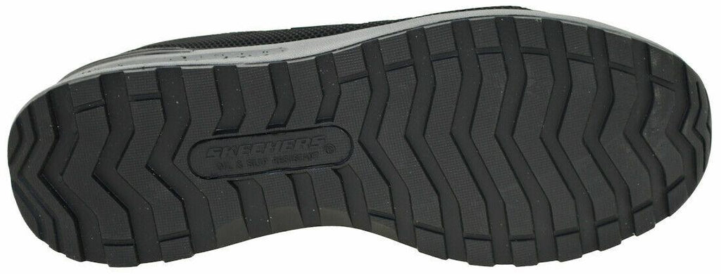 NIB MEN'S SKECHERS 77180/BLK BULKIN BLACK WORK SAFETY TOE MEMORY FOAM SHOES