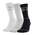 NWT 3 PACK WOMEN UNDER ARMOUR 1329335 001 PHENOM 5.0 CUSHION CREW BK/GY/WT SOCKS