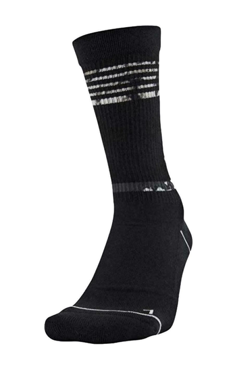 NWT 3 PACK WOMEN UNDER ARMOUR 1329335 001 PHENOM 5.0 CUSHION CREW BK/GY/WT SOCKS