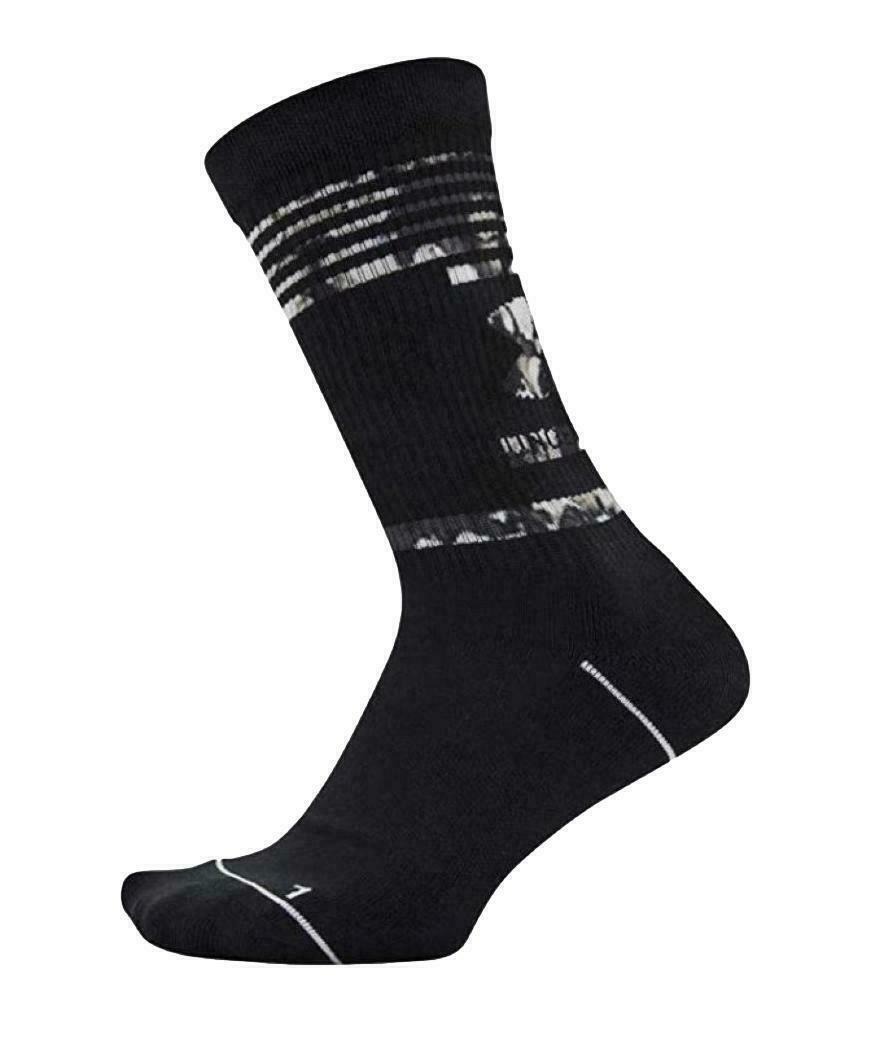 NWT 3 PACK WOMEN UNDER ARMOUR 1329335 001 PHENOM 5.0 CUSHION CREW BK/GY/WT SOCKS