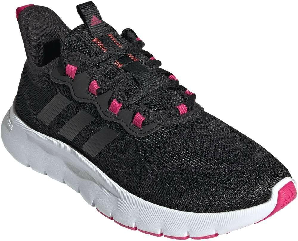NIB WOMEN'S ADIDAS GZ9049 NARIO MOVE RUNNING BLACK/PINK/WHITE SHOES SNEAKERS