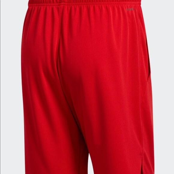 NWT MEN'S ADIDAS FL1544  AEROREADY ALL SET 9-INCH  RED WORKOUT RUNNING SHORT