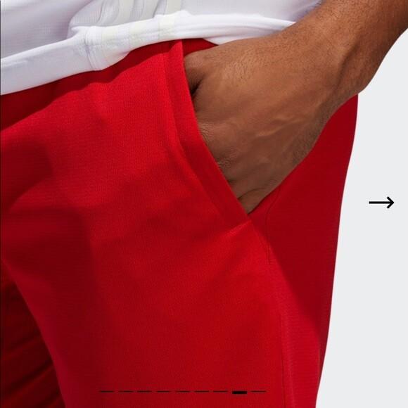 NWT MEN'S ADIDAS FL1544  AEROREADY ALL SET 9-INCH  RED WORKOUT RUNNING SHORT