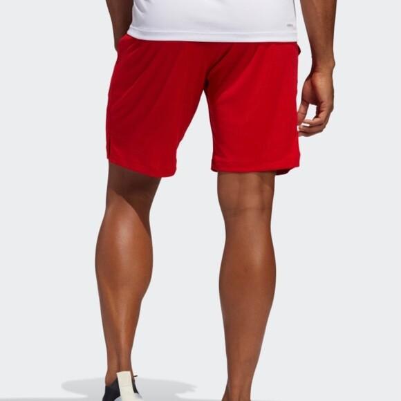 NWT MEN'S ADIDAS FL1544  AEROREADY ALL SET 9-INCH  RED WORKOUT RUNNING SHORT
