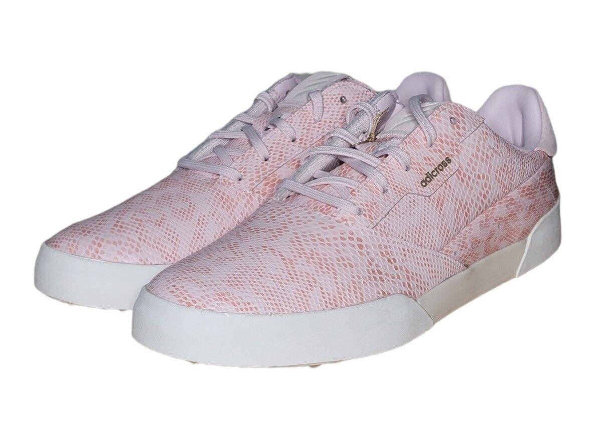 NIB WOMEN'S ADIDAS GV8323 W ADICROSS RETRO PINK/WHITE GOLF WP SHOES SNEAKERS