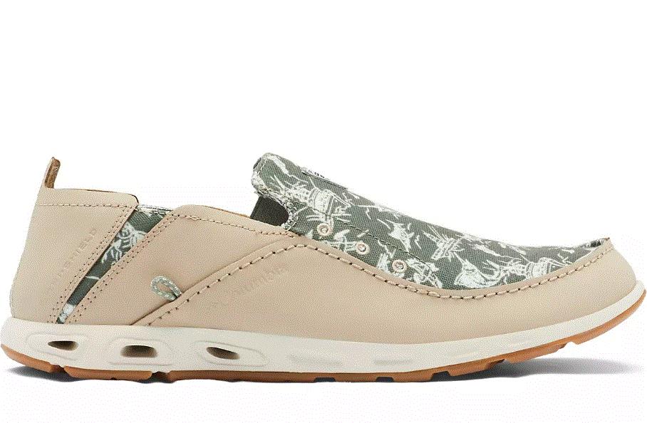 NIB MEN COLUMBIA 1673141-273 BAHAMA VENT PFG FISHING CYPRESS PRINT SLIP ON SHOES