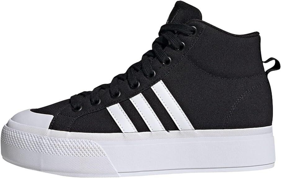 NIB ADIDAS EI2317 WOMENS BRAVADA 2.0 MID PLATFORM SKATEBOARD BLACK SHOES SNEAKER
