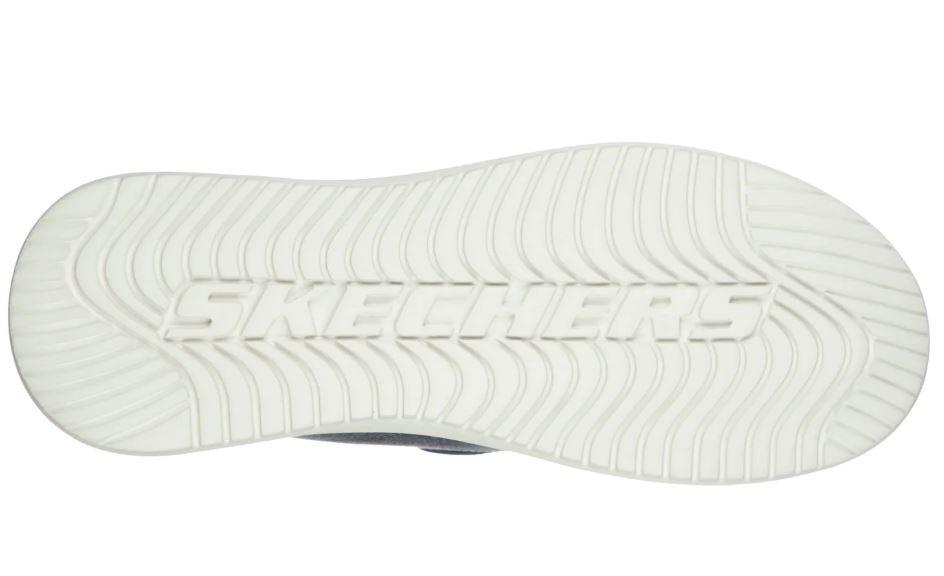 NIB ME'S SKECHERS 204472/NVBR PROVEN EVERS CLASSIC FIT M. FOAM NAVY BROWN SHOES