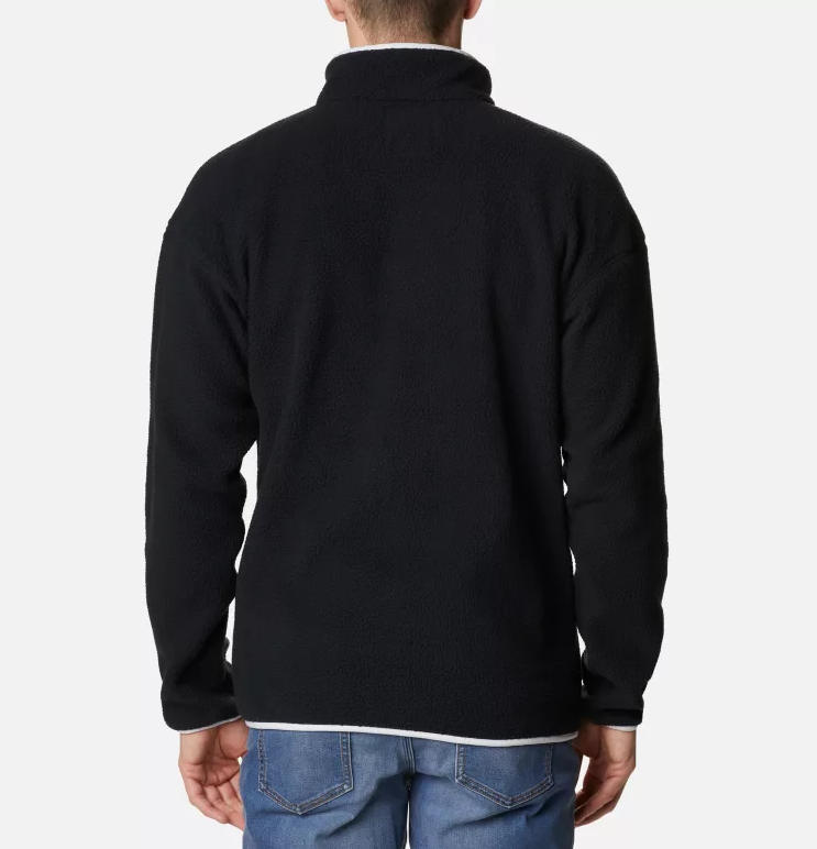 NWT MEN'S COLUMBIA 1889851 012 HELVETIA HALF SNAP FLEECE BLACK/WHITE JACKET $85