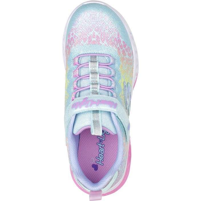 NIB KIDS GIRL SKECHERS 302314L/TQMT LIGHTS L FLUTTER HEART LIGHTS LOVE WILD SHOE