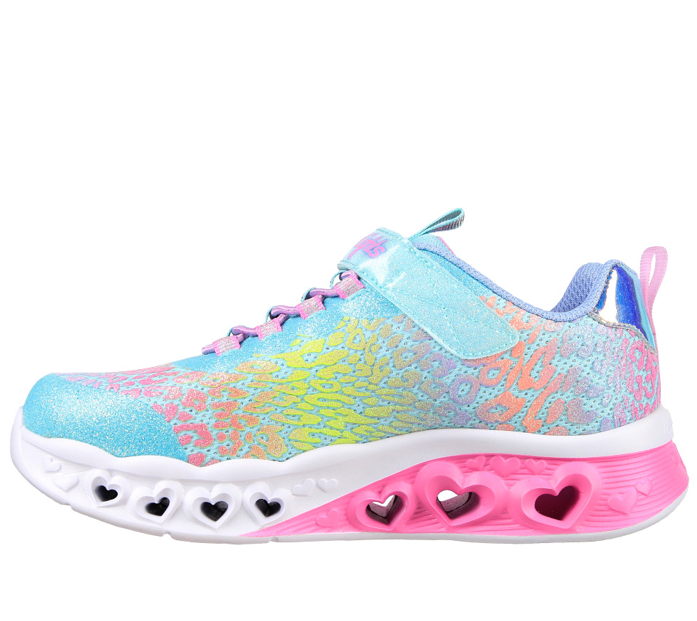 NIB KIDS GIRL SKECHERS 302314L/TQMT LIGHTS L FLUTTER HEART LIGHTS LOVE WILD SHOE