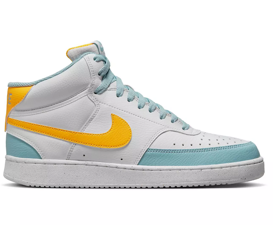 NIB MEN NIKE FJ3998 100 COURT VISION MID NN WHITE/ORN/BLUE TENNIS SHOES SNEAKERS