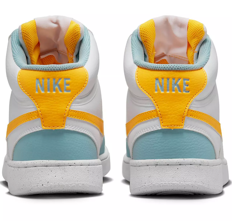 NIB MEN NIKE FJ3998 100 COURT VISION MID NN WHITE/ORN/BLUE TENNIS SHOES SNEAKERS