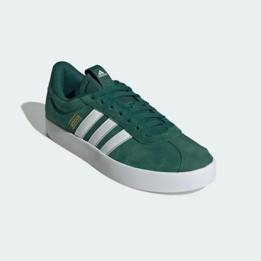 NIB MEN'S ADIDAS ID6284 VL COURT 3.0 SKATEBOARDING GREEN/WHITE SHOES SNEAKERS