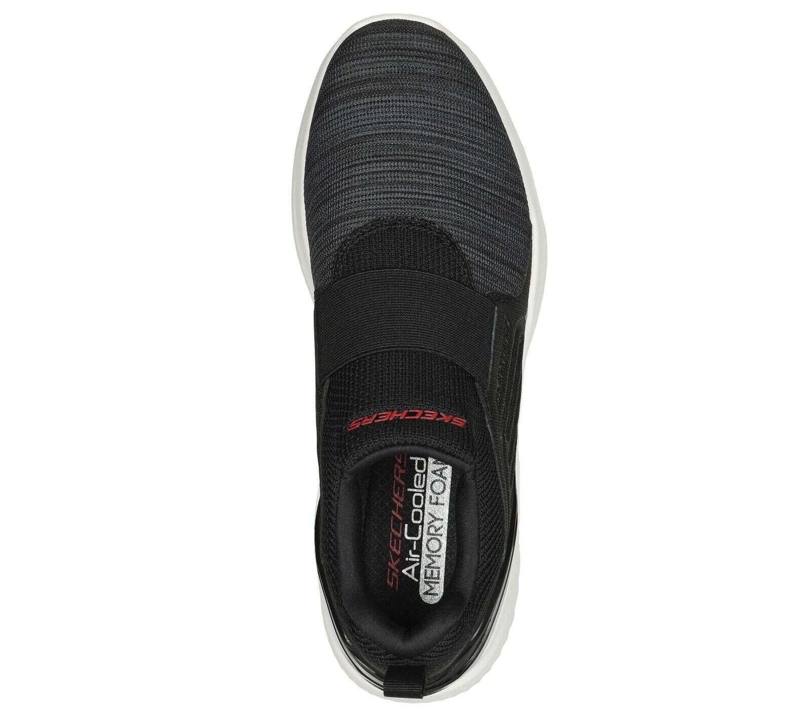NIB MEN SKECHERS 232676/BKW BOUNDER 2.0 BALMORE SLIP-ON BLACK/WHITE SHOES