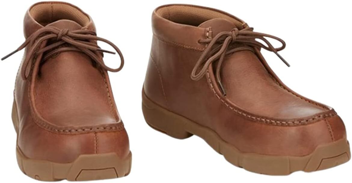 NIB MEN'S JUSTIN SE242 CAPPI SAND COWHIDE 4" MOCC BROWN ALLOY TOE SHOES BOOT