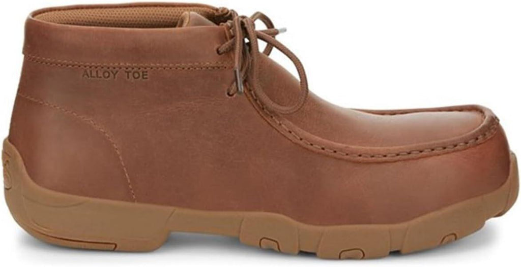 NIB MEN'S JUSTIN SE242 CAPPI SAND COWHIDE 4" MOCC BROWN ALLOY TOE SHOES BOOT