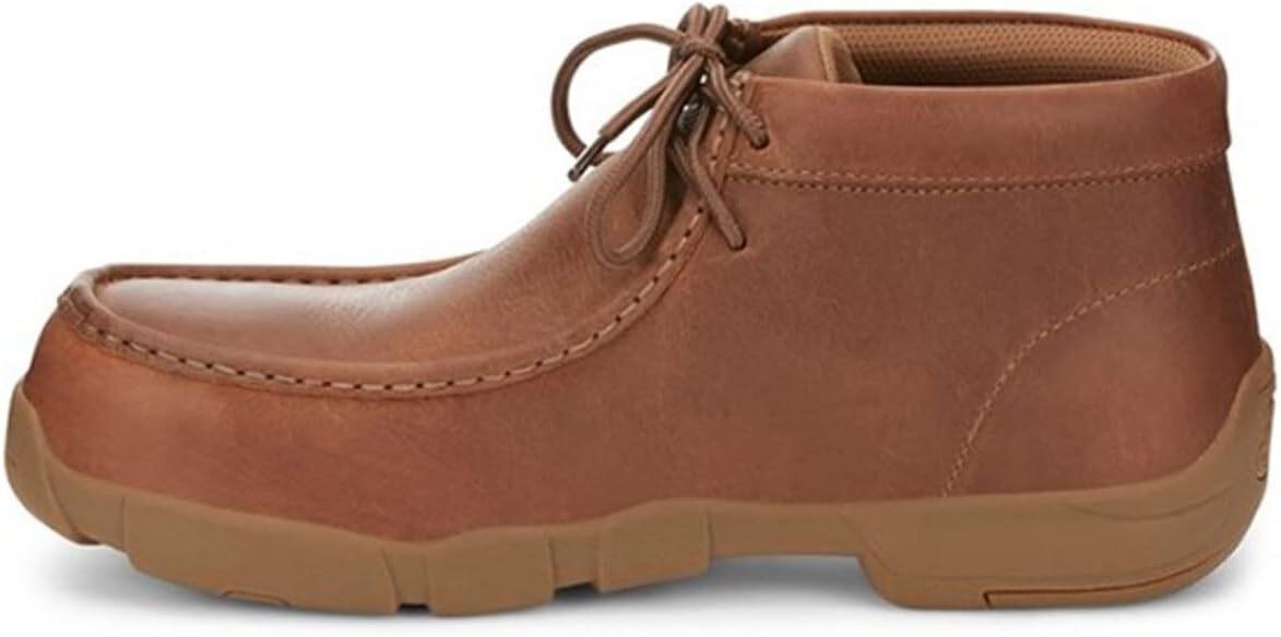 NIB MEN'S JUSTIN SE242 CAPPI SAND COWHIDE 4" MOCC BROWN ALLOY TOE SHOES BOOT