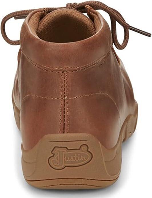 NIB MEN'S JUSTIN SE242 CAPPI SAND COWHIDE 4" MOCC BROWN ALLOY TOE SHOES BOOT