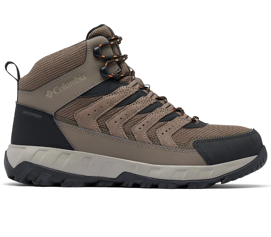 NIB COLUMBIA 2076861-255 MEN'S STRATA TRAIL MID WATERPROOF MUD/DESSERT SUN BOOT