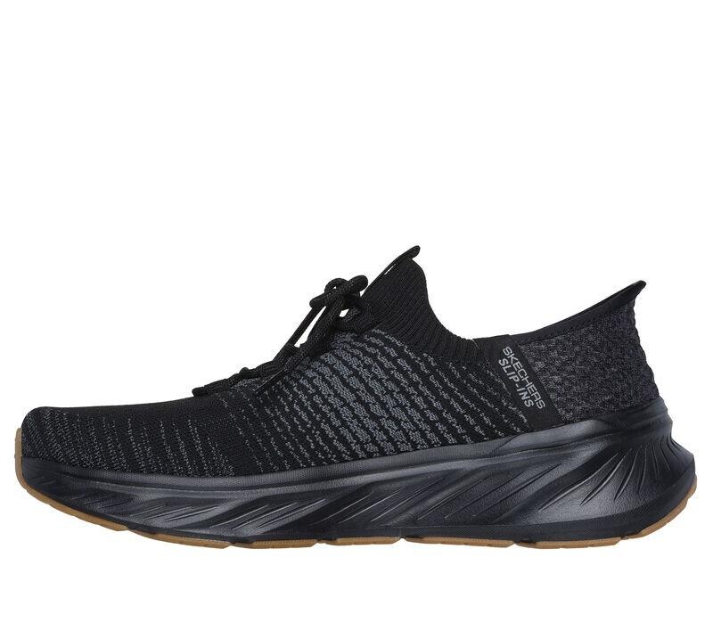 NIB MEN'S SKECHERS 232932/BBK EDGERIDE RAYGO SLIP INS BLACK SPORTY SHOES $90