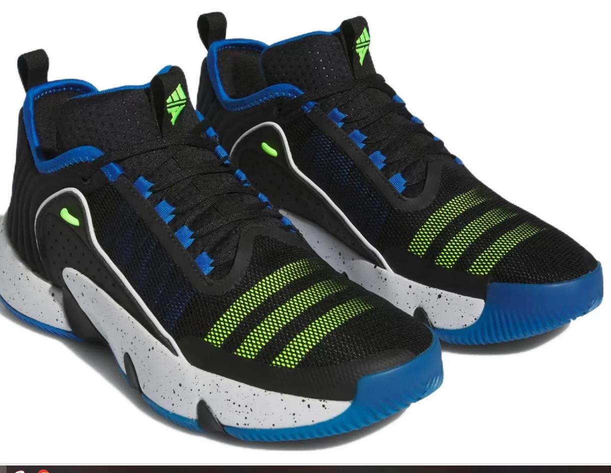 NIB ADULT ADIDAS IE0078 TRAE UNLIMITED BASKETBALL BLACK/BLUE/WHITE SHOE SNEAKERS