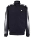 NWT MEN'S ADIDAS H46100 M 3- STRIPE FULL ZIP TRACK NAVY/WHITE TOP JACKET