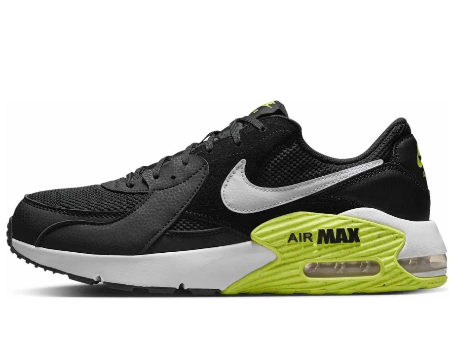 NIB MEN'S NIKE CD4165 020 AIR MAX EXCEE BLACK/WHITE/VOLT SHOES SNEAKERS $110