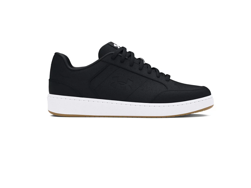 NIB MEN'S UNDER ARMOUR 3028632 001 UA OFFICAIL SUEDE BLACK/WHITE SHOES SNEAKERS