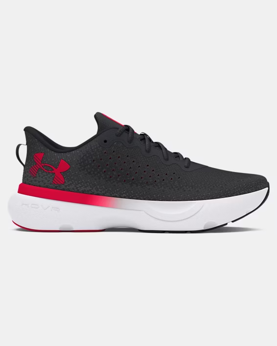 NIB MEN UNDER ARMOUR 3027523 004 UA INFINITE BLACK/GREY/RED SNEAKERS SHOES $120
