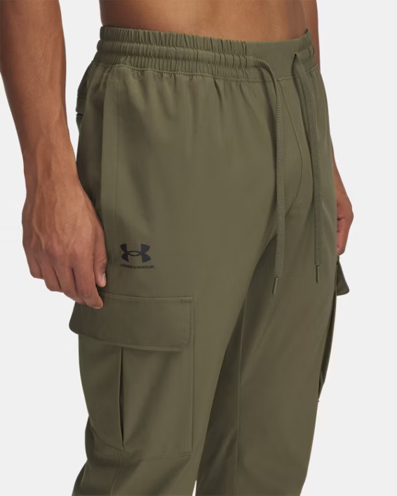NWT MEN'S UNDER ARMOUR 1386558 390 UA VIBE WOVEN CARGO MARINE OLD GREEN PANT $80