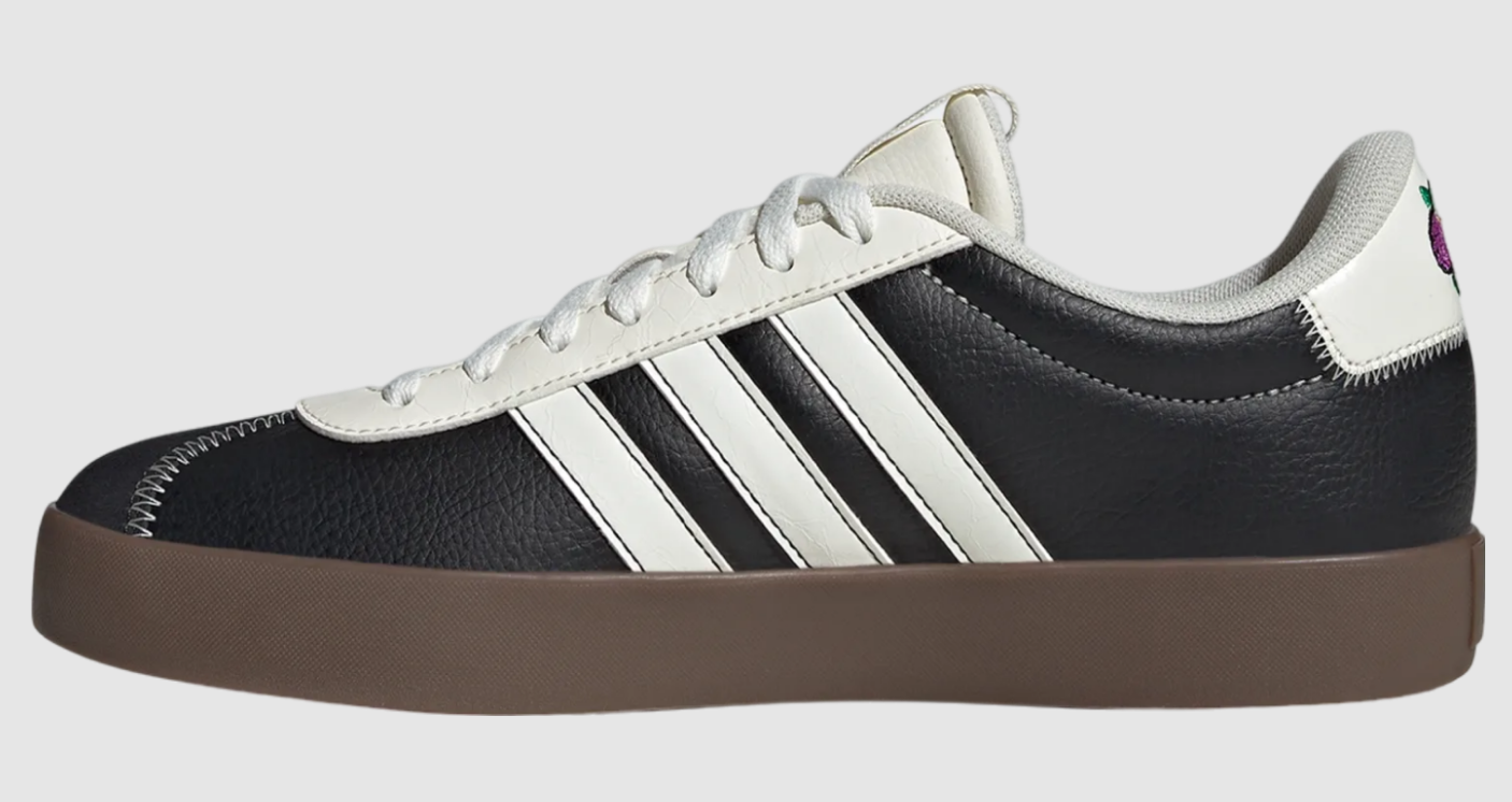 NIB MEN ADIDAS JH8628 VL COURT 3.0 SKATEBOARDING BLACK/WHITE/BROWN SHOE SNEAKERS