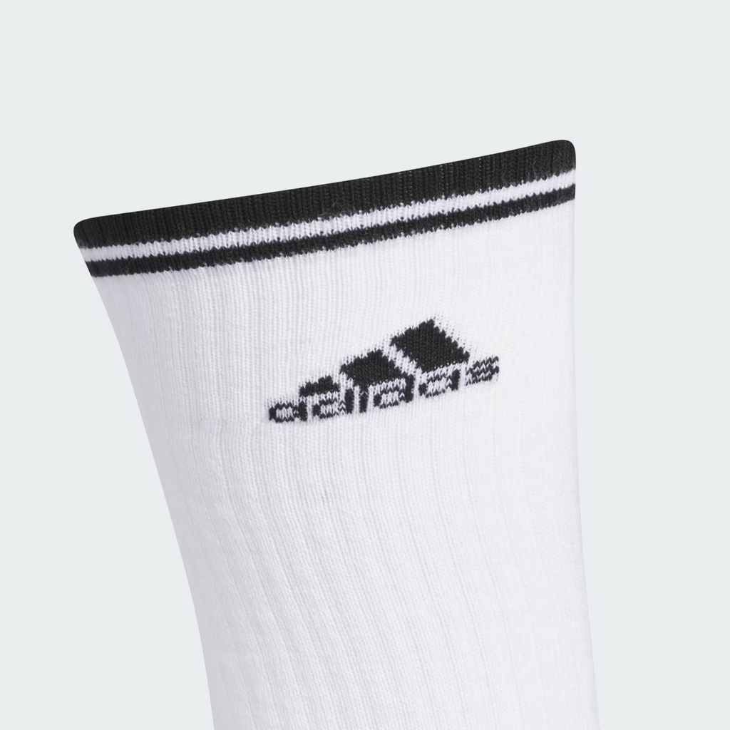NWT MENS ADIDAS IU9350 6 PAIR CREW CUSHION CLIMACOOL COMPRESSION BLACK/WHI SOCKS