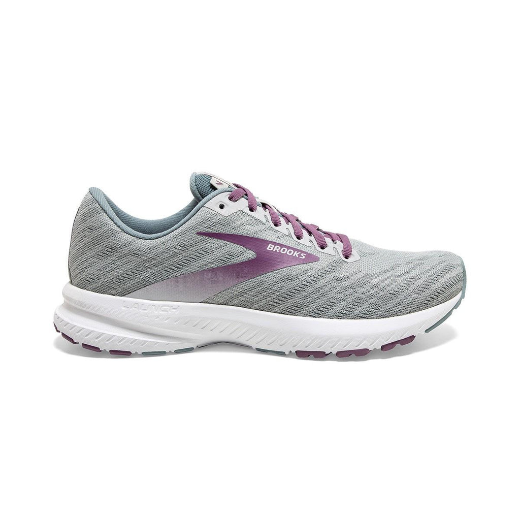 NIB WOMEN'S BROOKS 120322 016 LAUNCH 7 SPEED GREY/PURPLE SHOE SNEAKERS $110