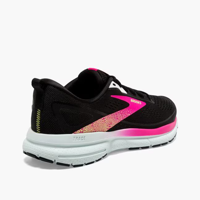 NIB WOMEN'S BROOKS 120401 098 TRACE 3 CUSTION BLACK/BLUE/PINK SHOE SNEAKERS $110