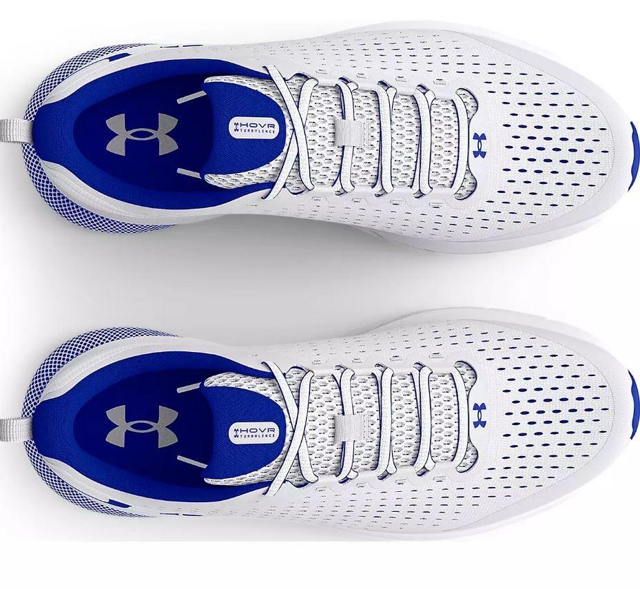 NIB MENS UNDER ARMOUR 3025419 100 UA HOVR TUBLENCE WHITE /BLUE SNEAKERS SHOES