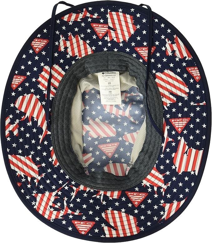 COLUMBIA PFG SUPER BACKCAST BONNEY BUCKET HAT NAVY AMERICANA $40 NWT MENS UNISEX