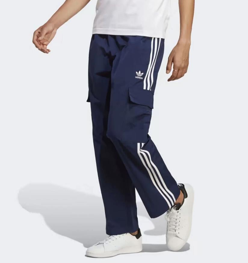 ADIDAS ORIGINALS 3S CARGO HR3362 INDIGO/WHITE WINDBREAKER PANTS $80 NWT MEN'S