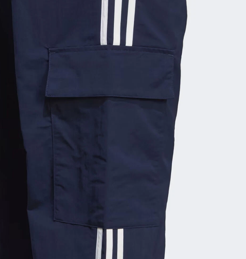 ADIDAS ORIGINALS 3S CARGO HR3362 INDIGO/WHITE WINDBREAKER PANTS $80 NWT MEN'S